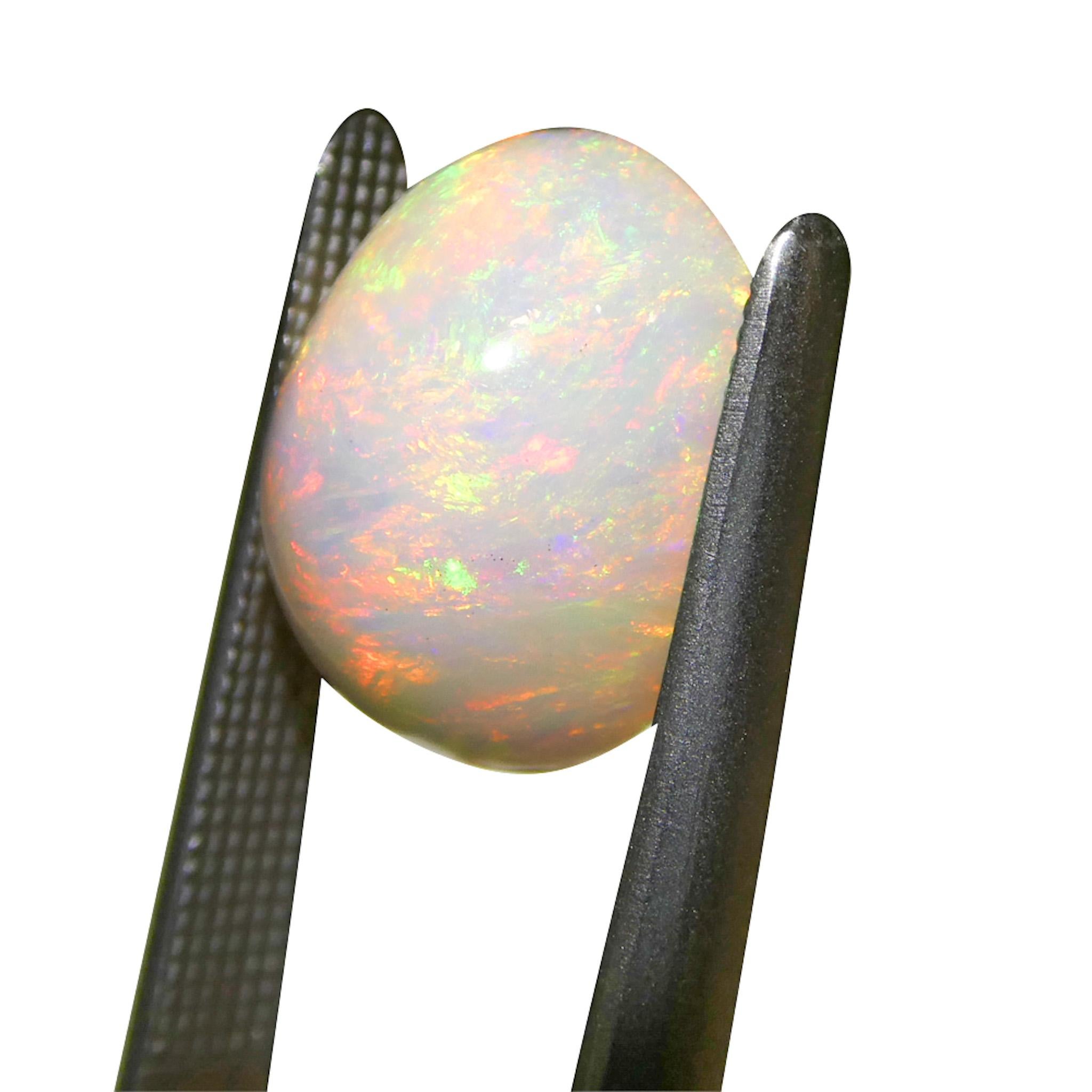 3,34 Karat Oval Cabochon Weißer Welo-Opal aus Äthiopien im Angebot 6