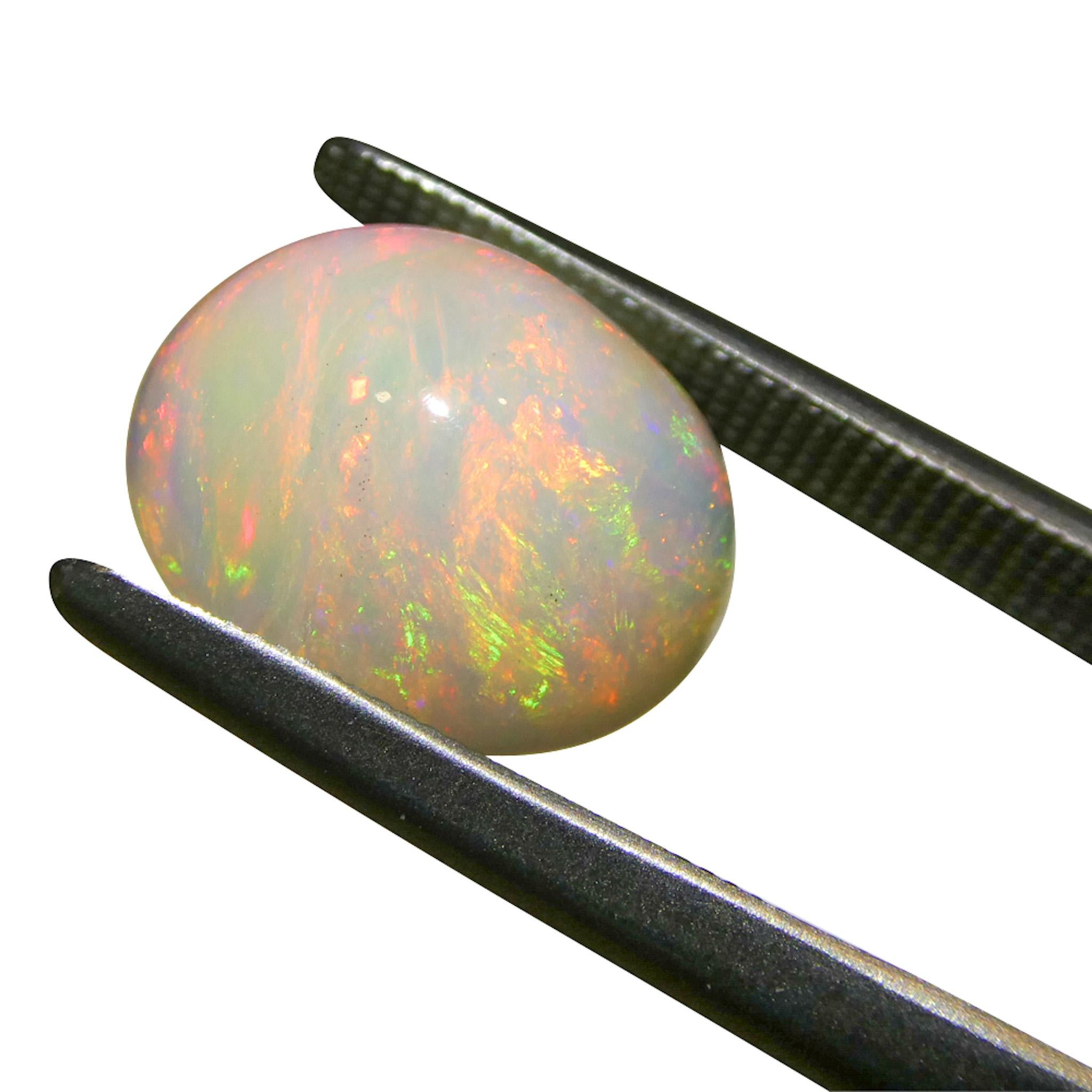 3,34 Karat Oval Cabochon Weißer Welo-Opal aus Äthiopien im Angebot 7