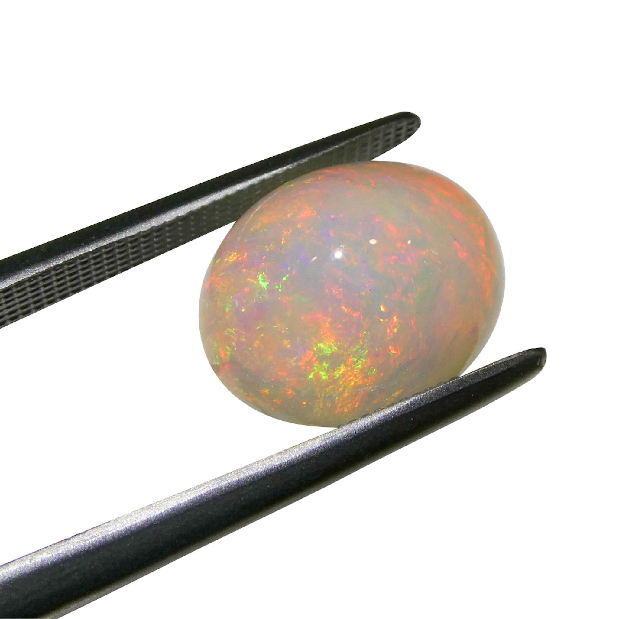 3,34 Karat Oval Cabochon Weißer Welo-Opal aus Äthiopien im Angebot 8