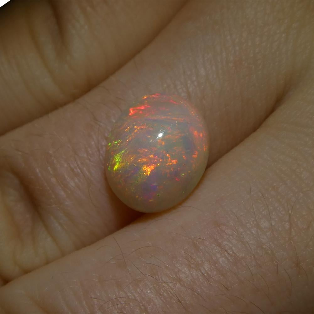 3,34 Karat Oval Cabochon Weißer Welo-Opal aus Äthiopien im Angebot 9