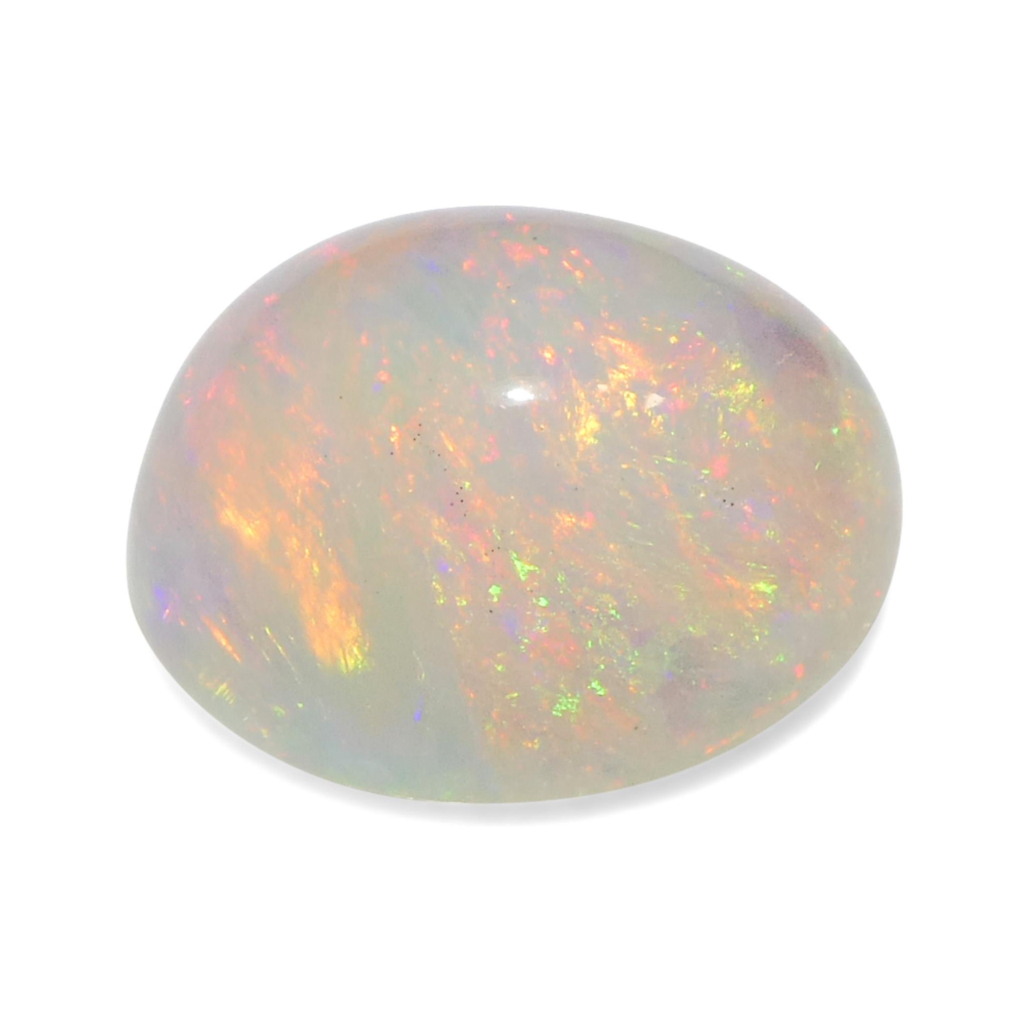 3,34 Karat Oval Cabochon Weißer Welo-Opal aus Äthiopien für Damen oder Herren im Angebot