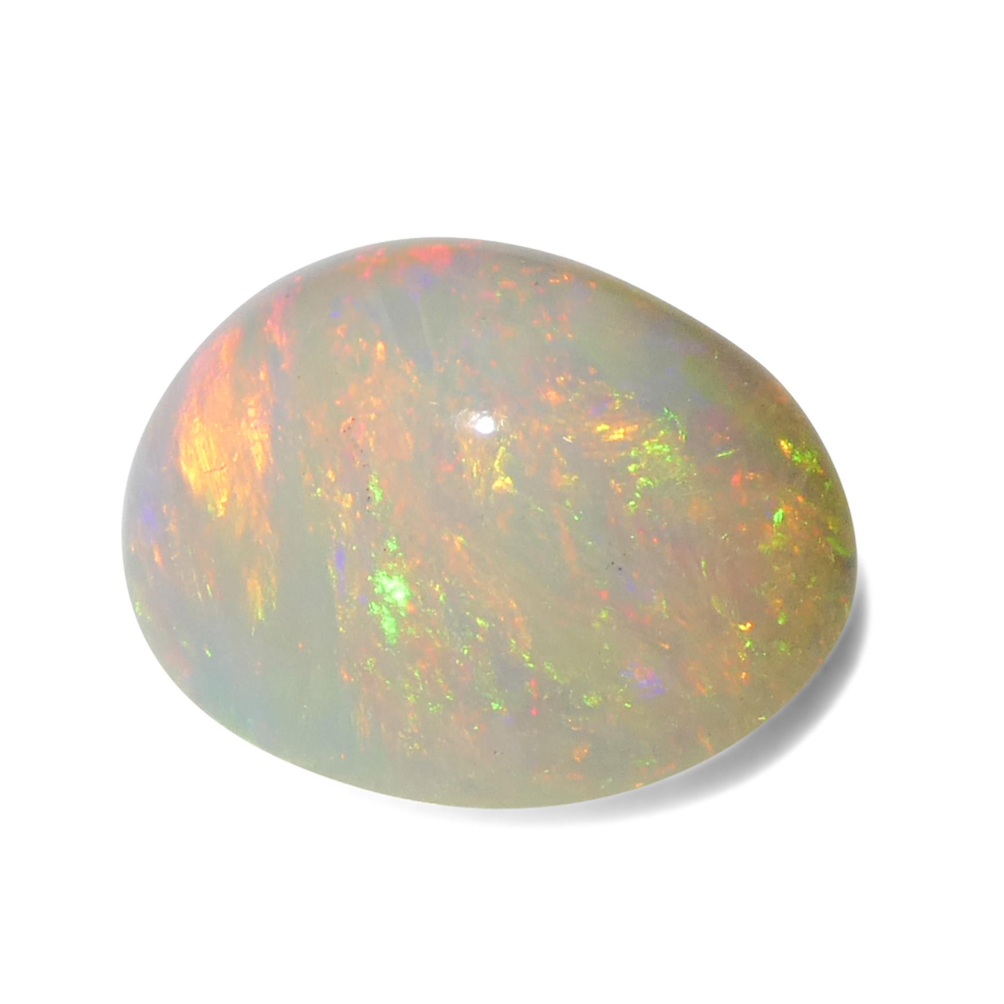 3,34 Karat Oval Cabochon Weißer Welo-Opal aus Äthiopien im Angebot 2