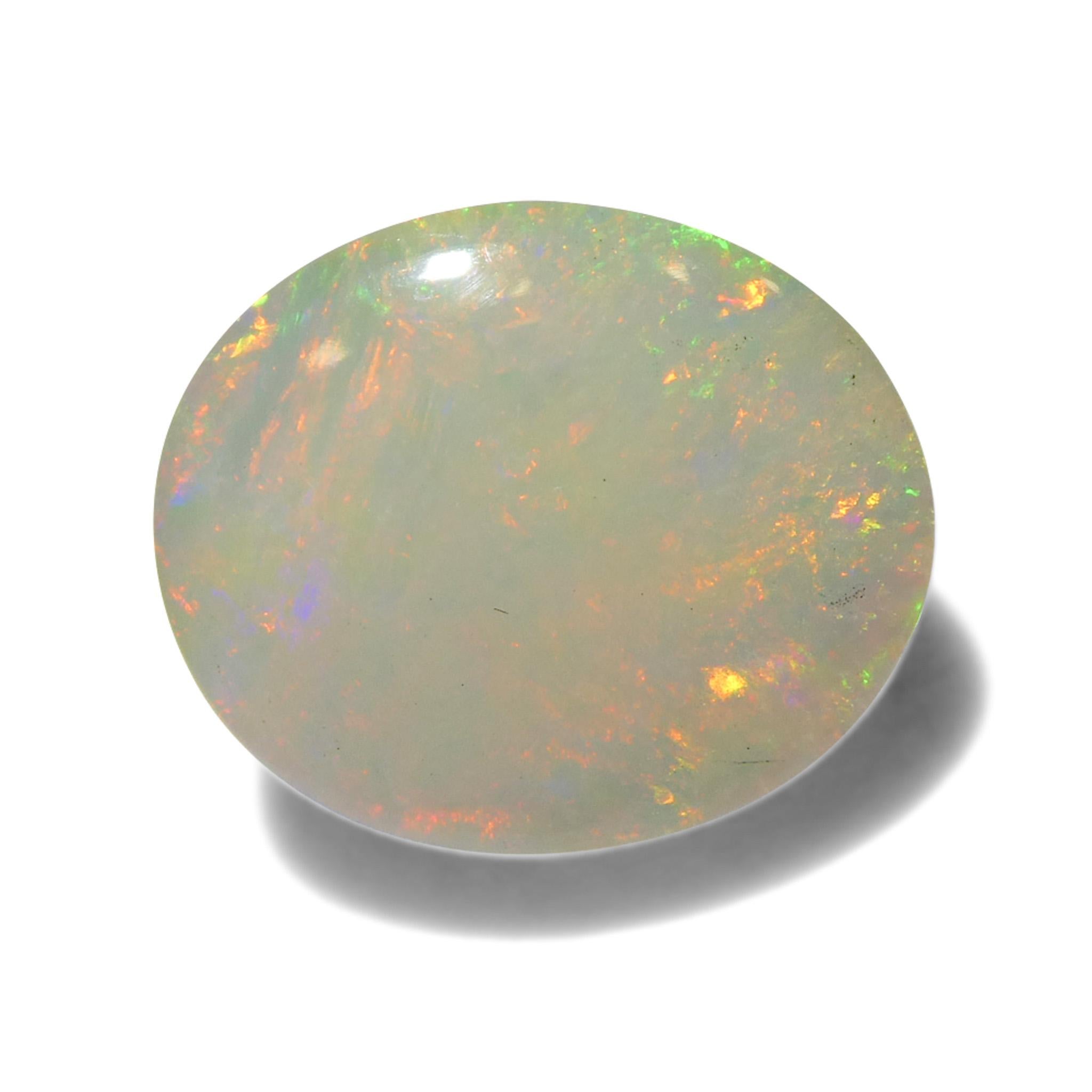 3,34 Karat Oval Cabochon Weißer Welo-Opal aus Äthiopien im Angebot 3