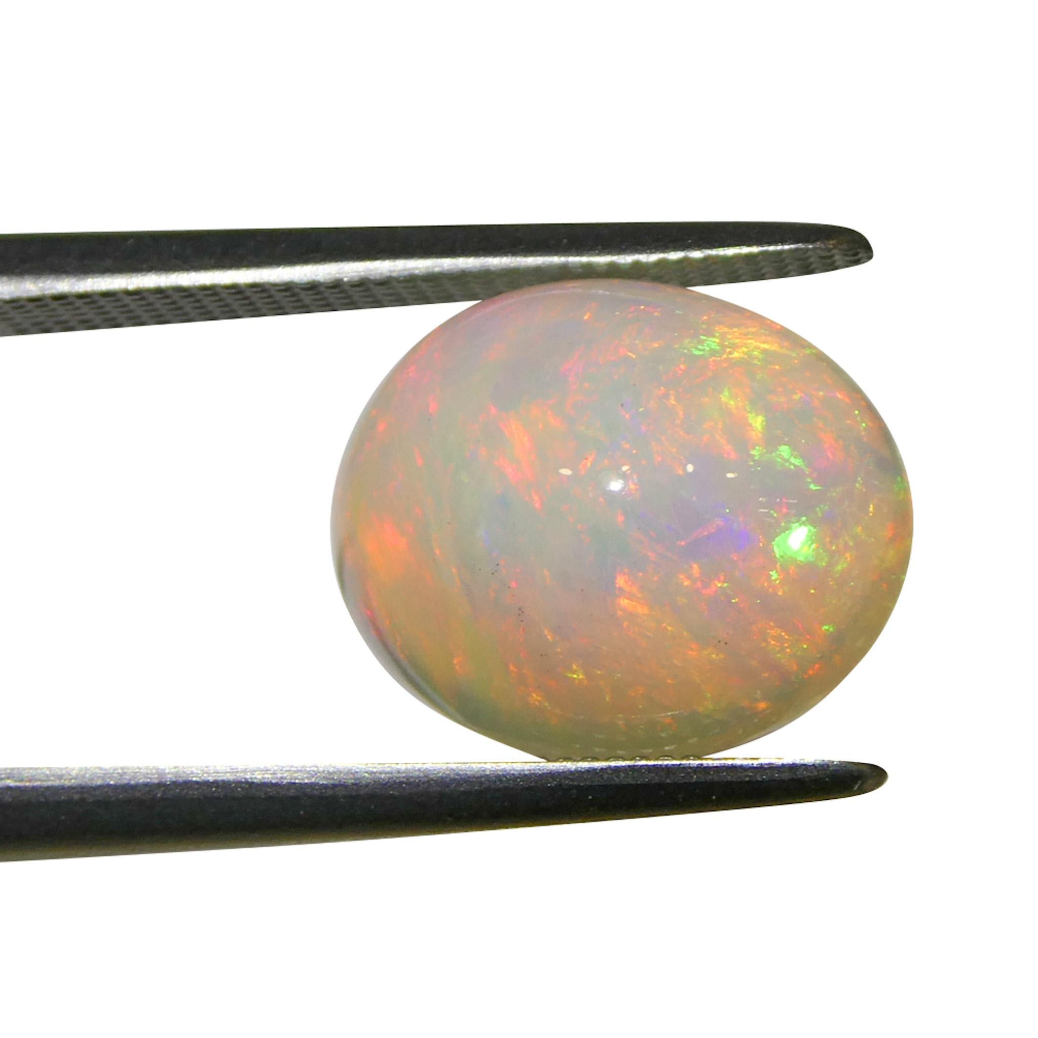 3,34 Karat Oval Cabochon Weißer Welo-Opal aus Äthiopien im Angebot 4