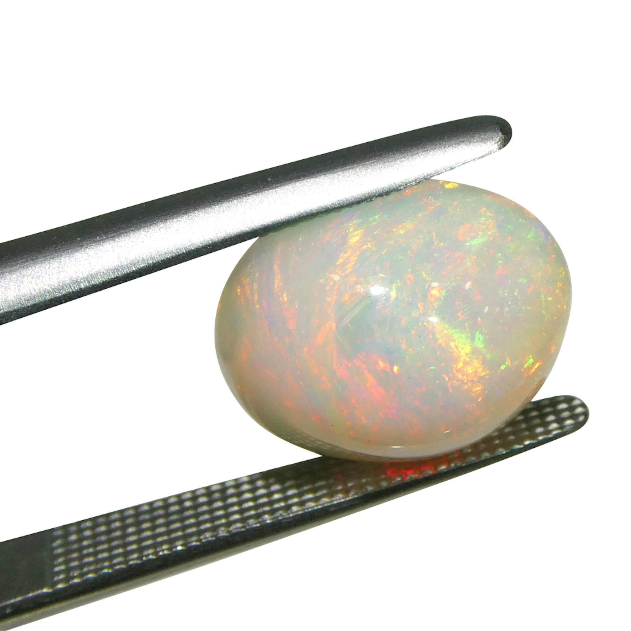 3,34 Karat Oval Cabochon Weißer Welo-Opal aus Äthiopien im Angebot 5