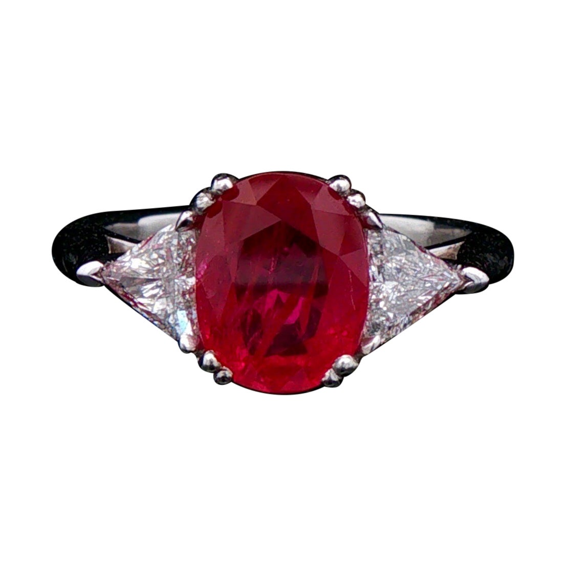 3.34ct Ruby Red Ruby Ring — GRS & C. Dunaigre Certified