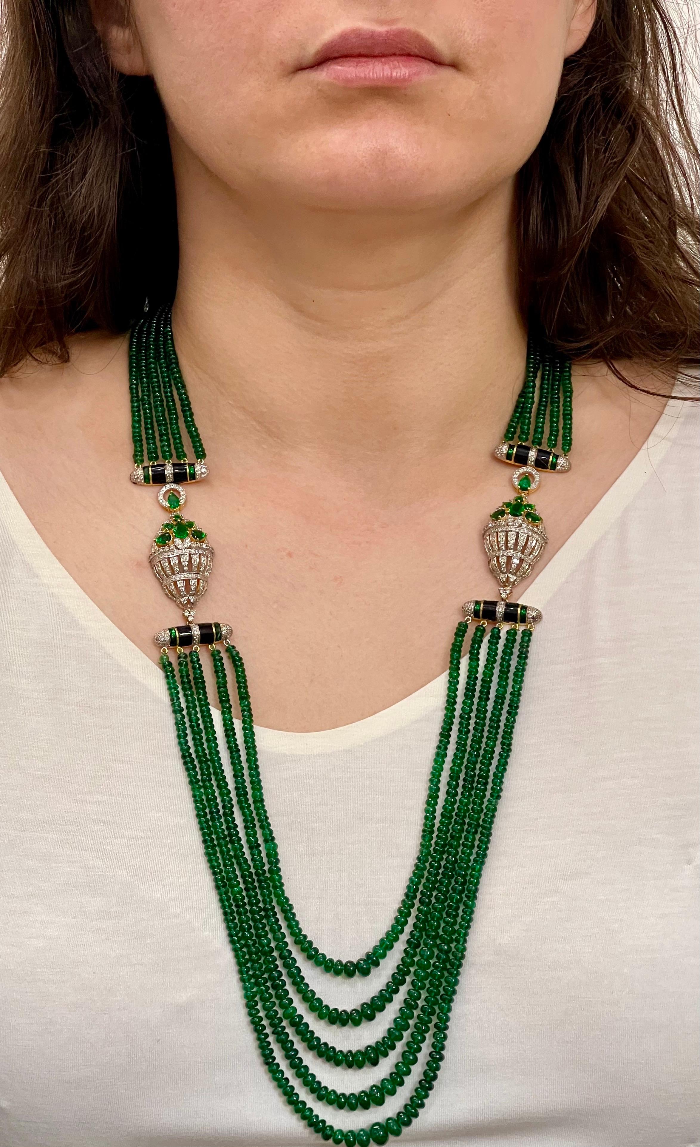 multi strand emerald necklace
