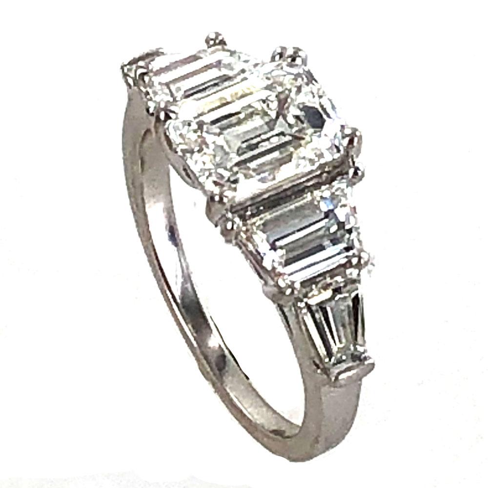 3.35 Carat Emerald Cut Diamond Engagement Ring GIA Certified In Excellent Condition In Boca Raton, FL
