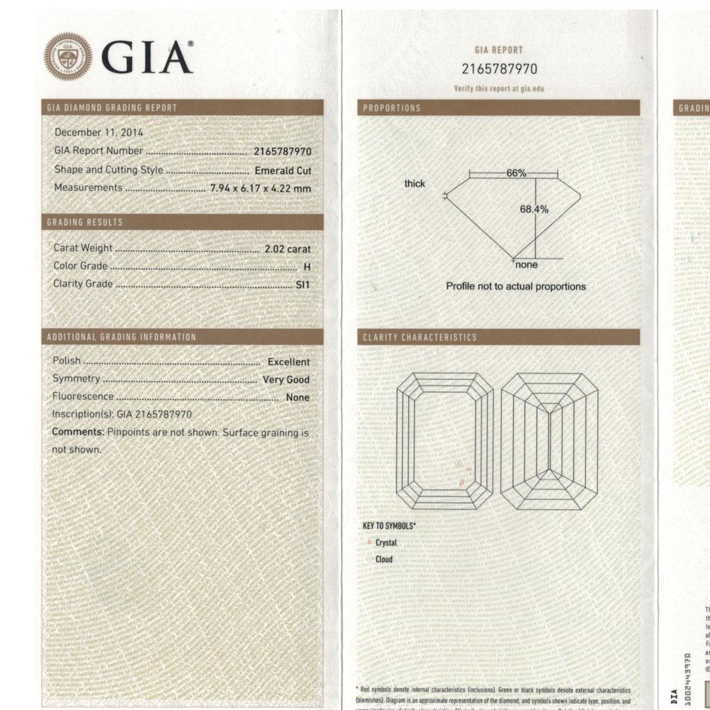 3.35 Carat Emerald Cut Diamond Engagement Ring GIA Certified 2