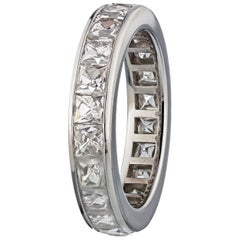 3.35 Carat French Cut Diamond Eternity Ring in Platinum