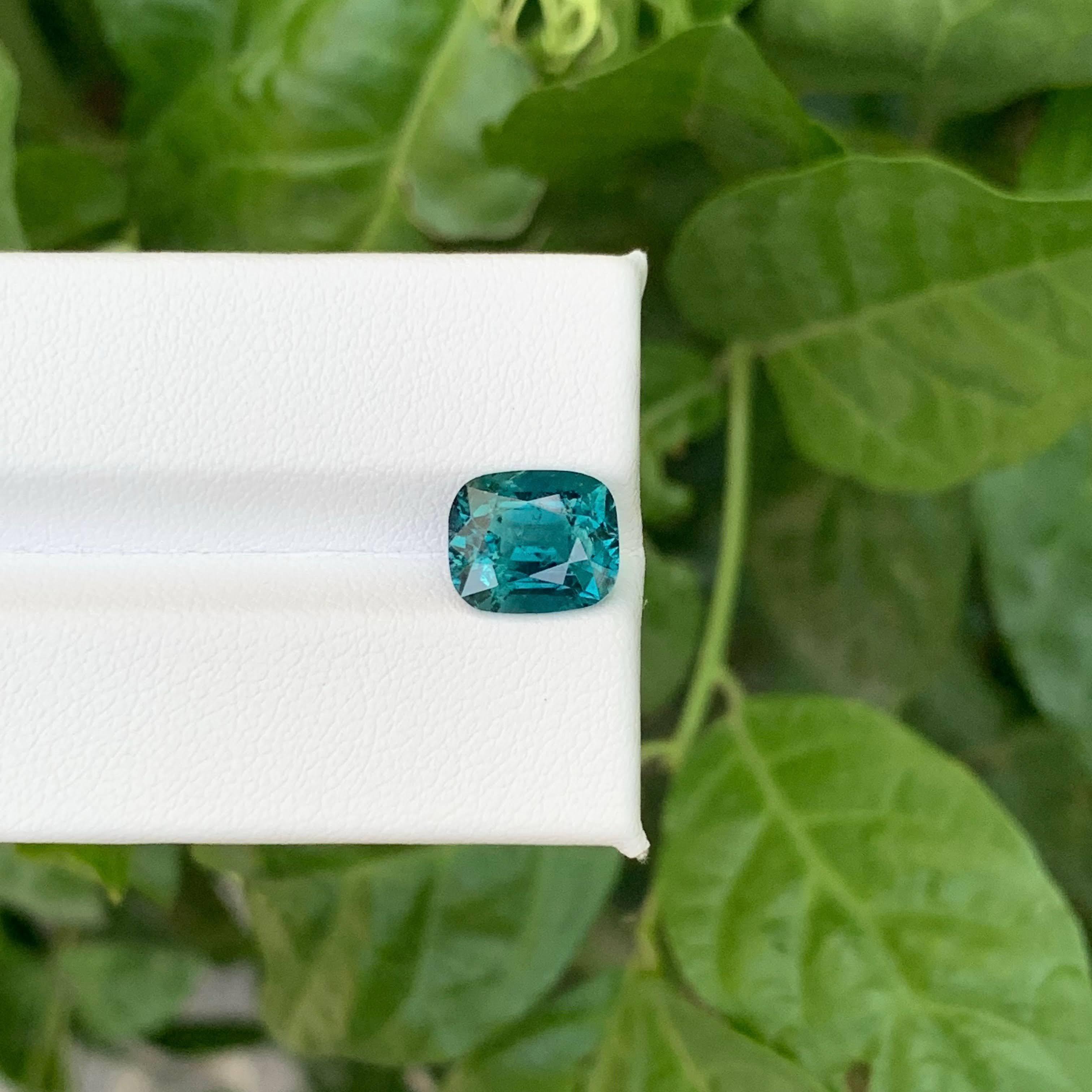 3.35 Carat Loose Lagoon Blue Color Tourmaline Stone Cushion Cut Afghan Gemstone Neuf - En vente à Bangkok, TH