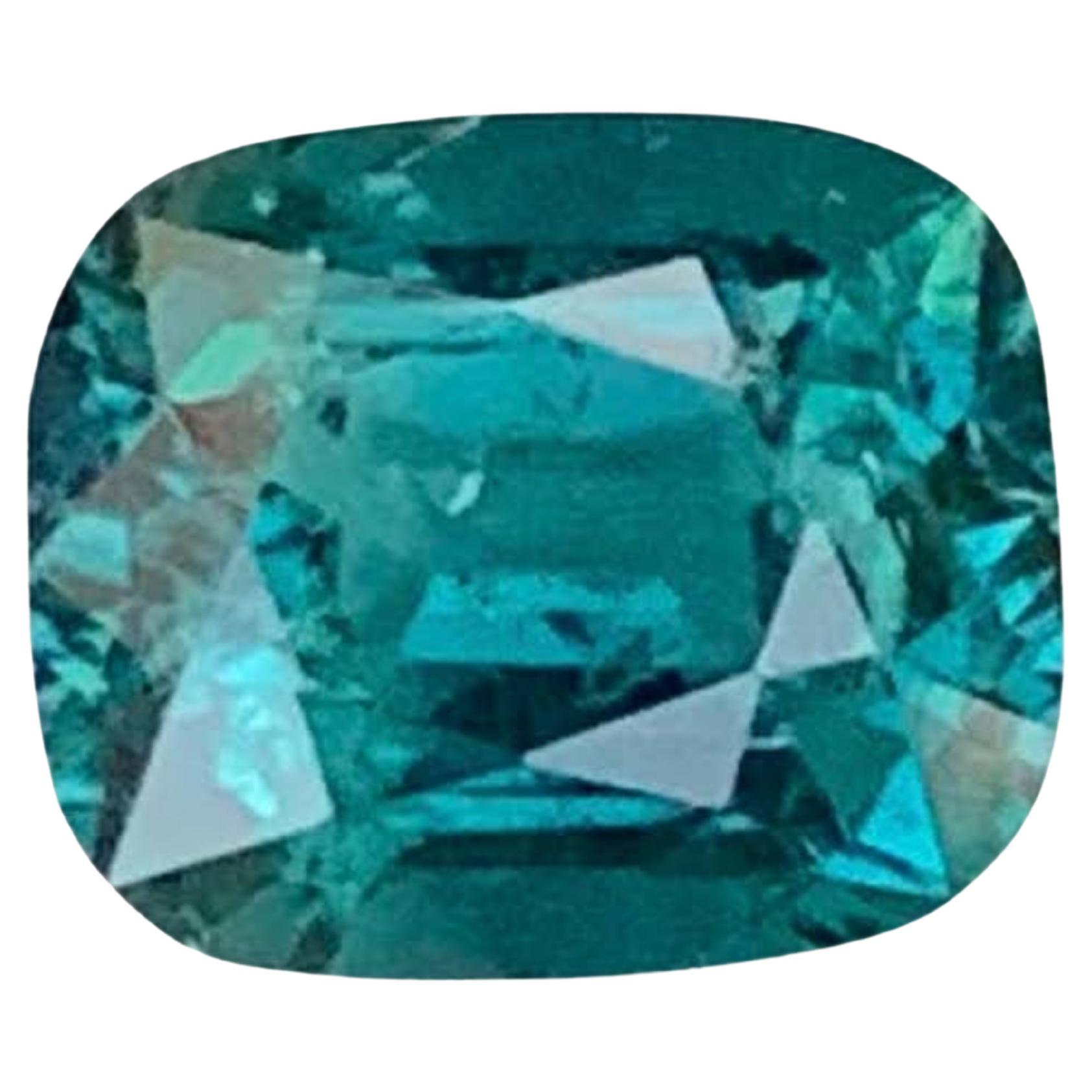 3.35 Carat Loose Lagoon Blue Color Tourmaline Stone Cushion Cut Afghan Gemstone