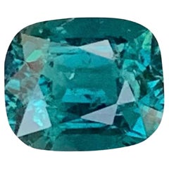 3.35 Carat Loose Lagoon Blue Color Tourmaline Stone Cushion Cut Afghan Gemstone