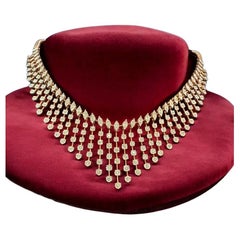 Collar de oro rosado con diamantes naturales de 3,35 quilates