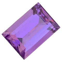 3.35 Carat Natural Loose Amethyst Baguette Shape Gem From Brazil Mine 