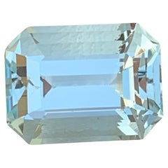 3.35 Carat Natural Loose Aquamarine Emerald Shape Gemstone