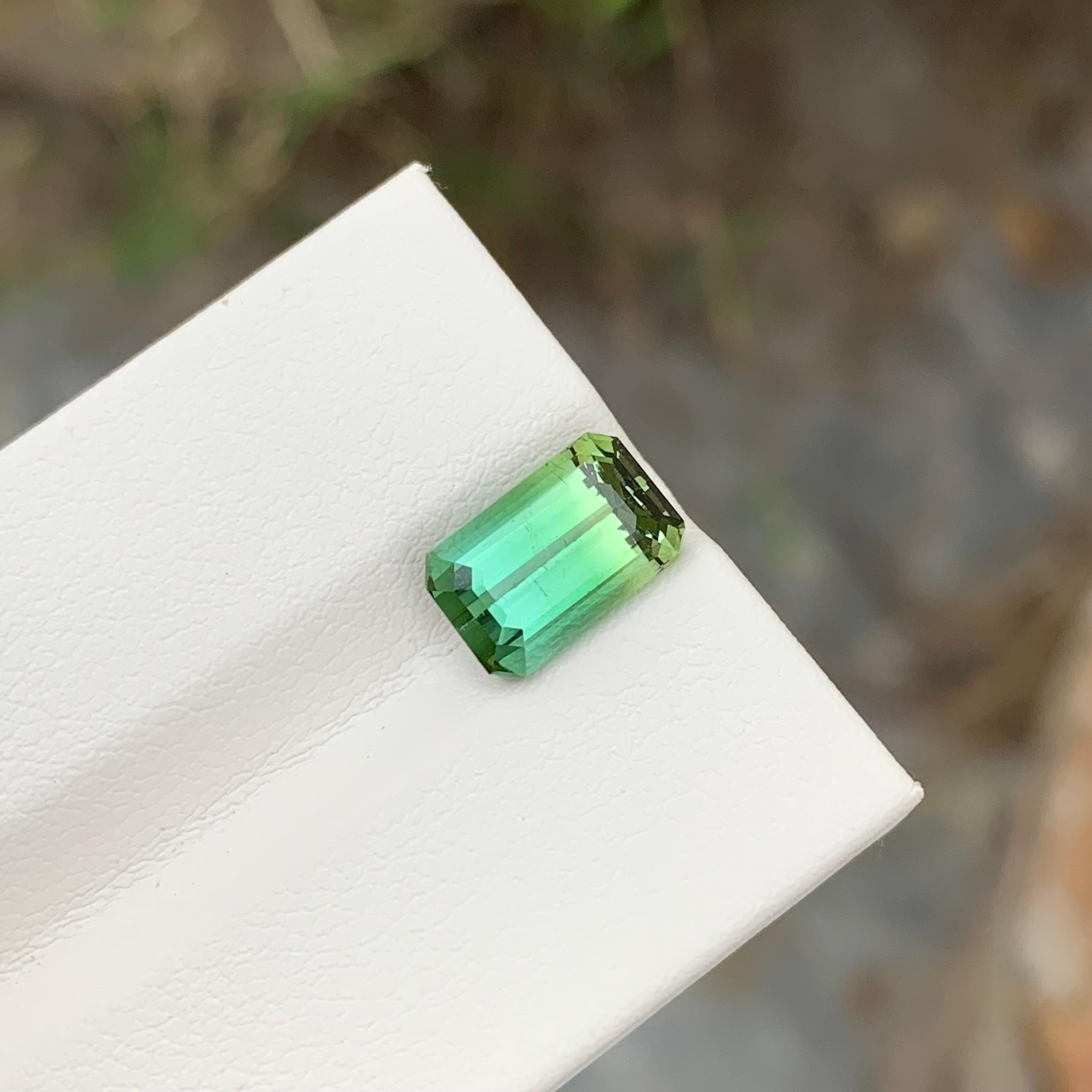 3.35 Carat Natural Loose Bi Colour Tourmaline Emerald Shape Gem For Jewellery  For Sale 4
