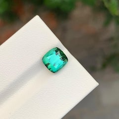 Top Color 3,35 Carati Tormalina Blu Verde Forma Cuscino Gemma