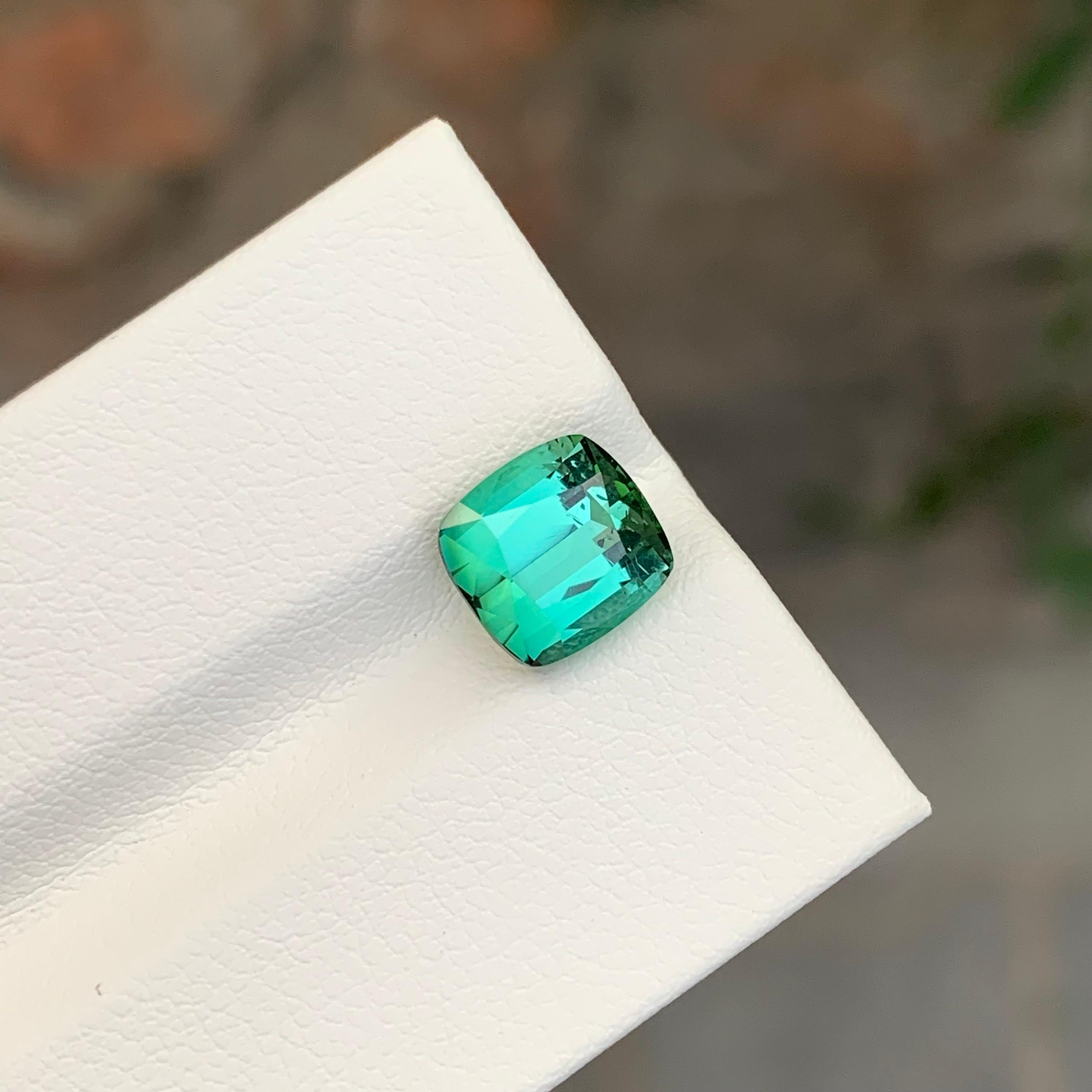 Top Color 3,35 Carati Tormalina Blu Verde Forma Cuscino Gemma In condizioni Nuovo in vendita a Peshawar, PK