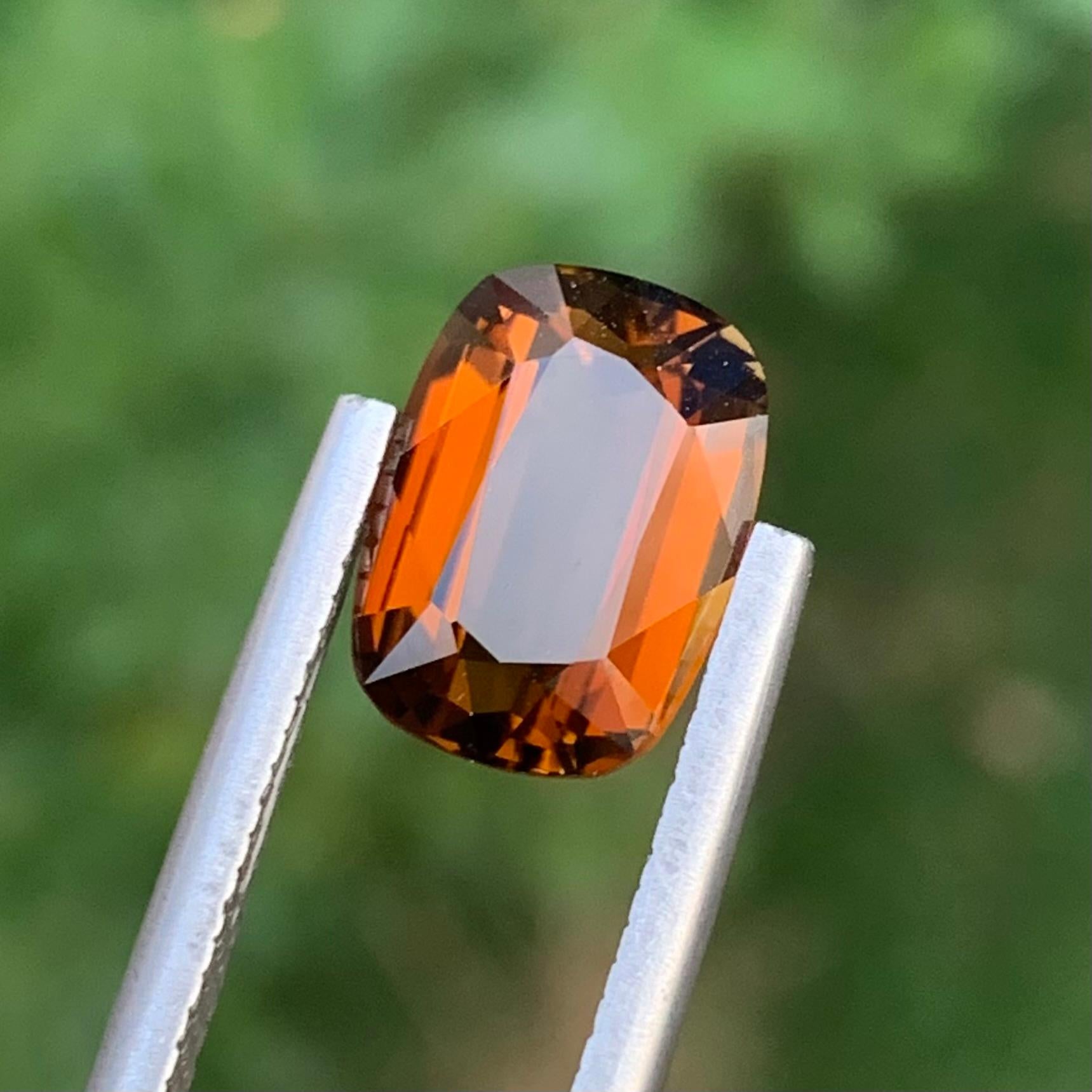 Tourmaline naturelle Dravite en forme de coussin de 3,35 carats d'Afrique en vente 1