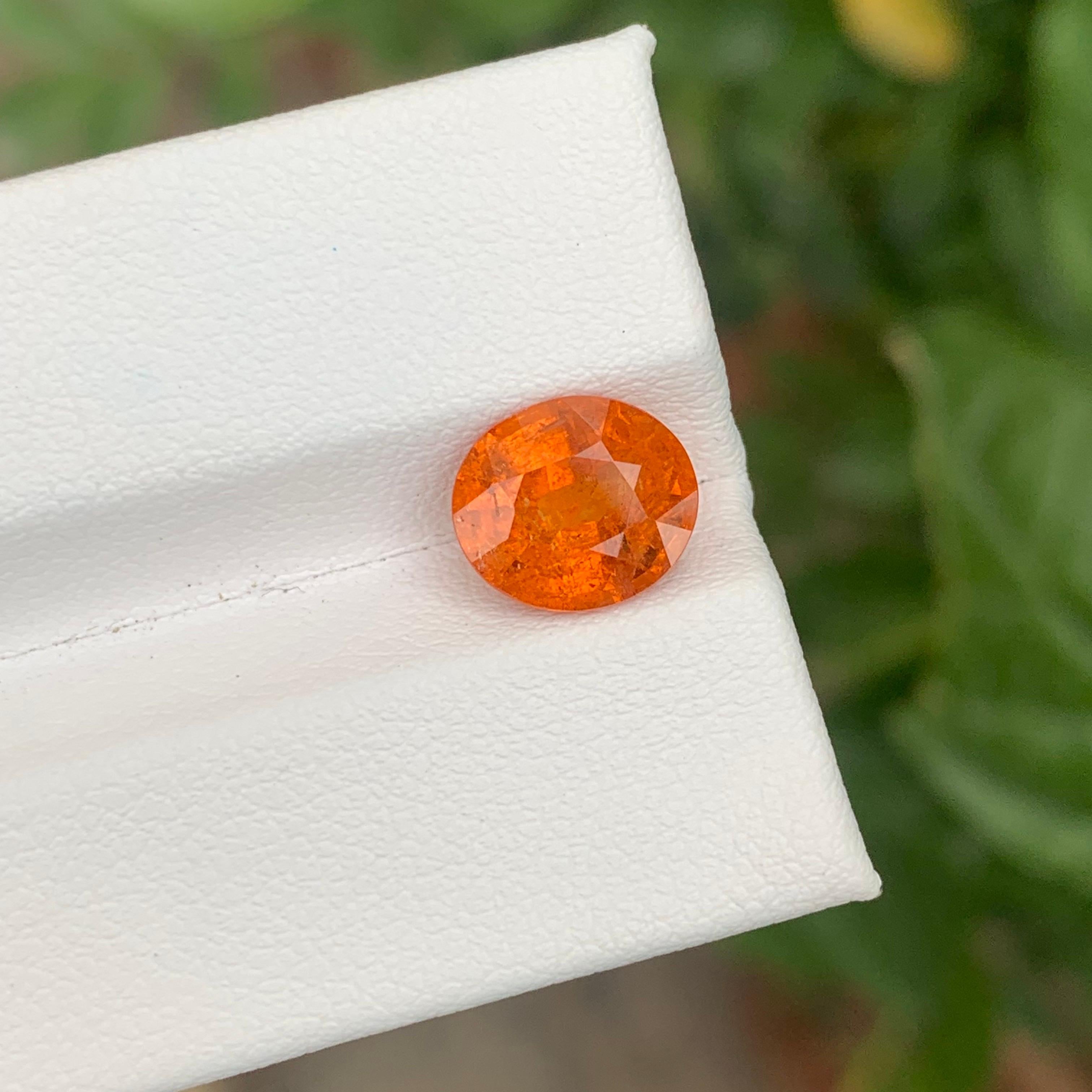 3.35 Carat Natural Loose Fanta Spessartite Garnet Cushion Shape Gemstone For Sale 4