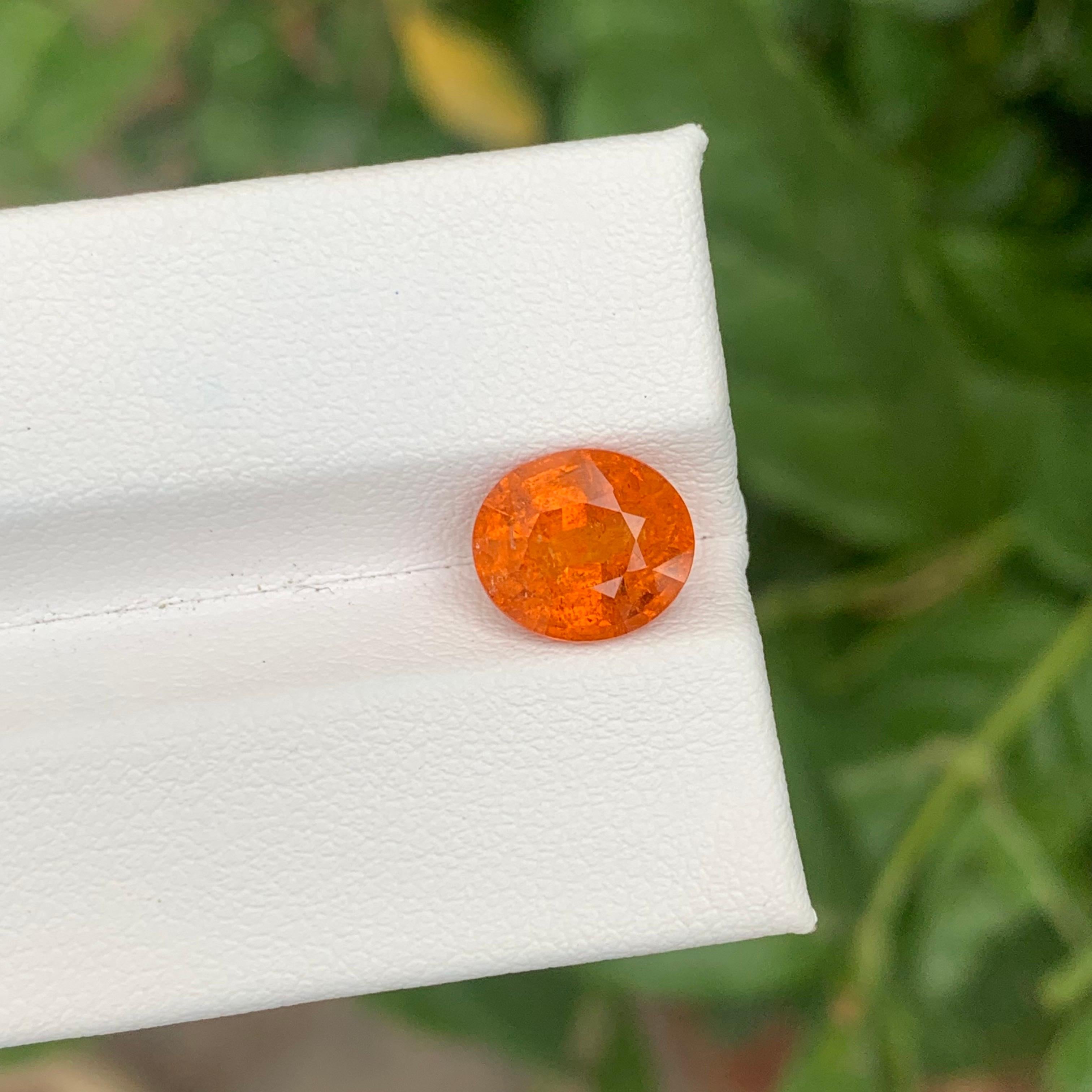 3.35 Carat Natural Loose Fanta Spessartite Garnet Cushion Shape Gemstone For Sale 6