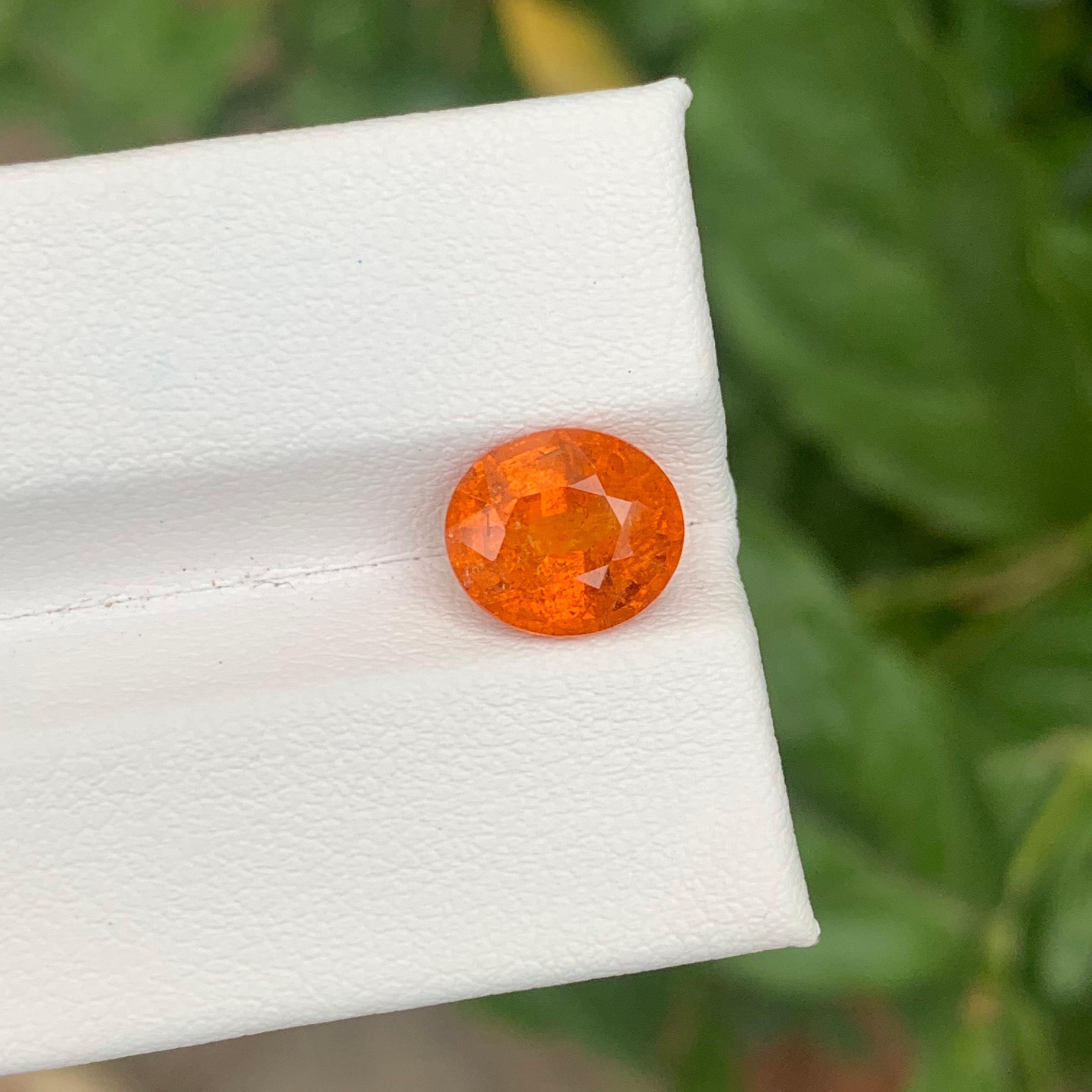 3.35 Carat Natural Loose Fanta Spessartite Garnet Cushion Shape Gemstone For Sale 7
