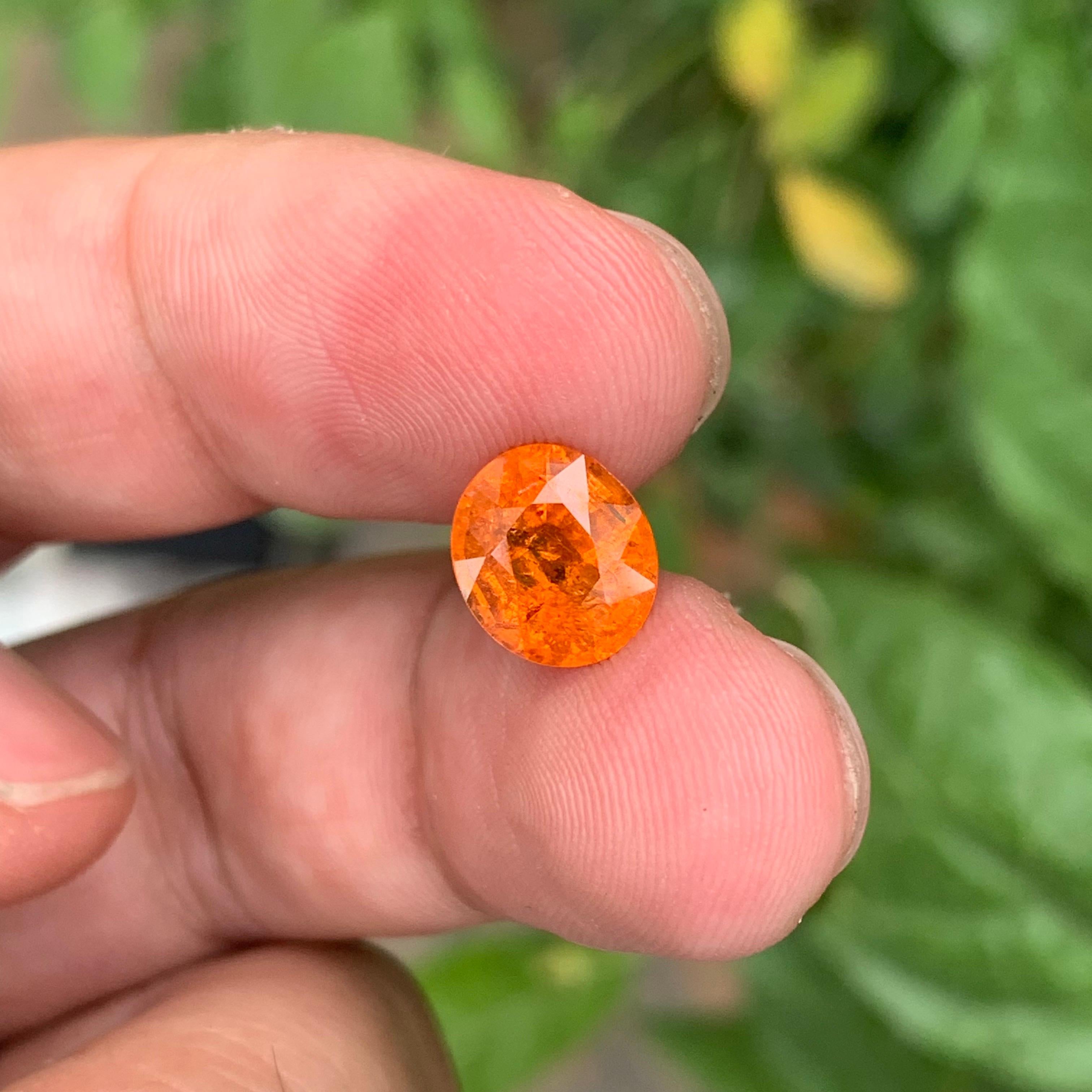 Cushion Cut 3.35 Carat Natural Loose Fanta Spessartite Garnet Cushion Shape Gemstone For Sale