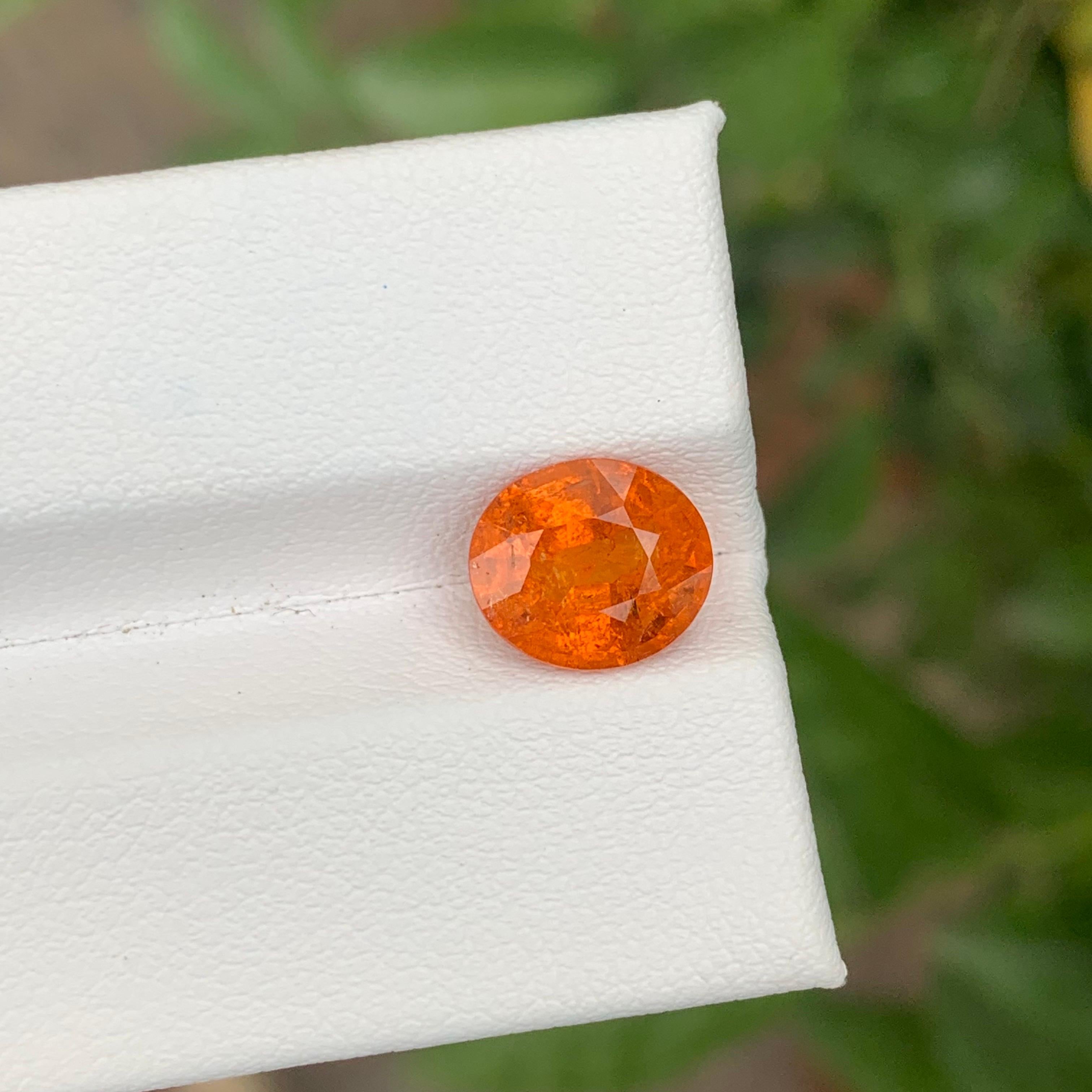 Women's or Men's 3.35 Carat Natural Loose Fanta Spessartite Garnet Cushion Shape Gemstone For Sale