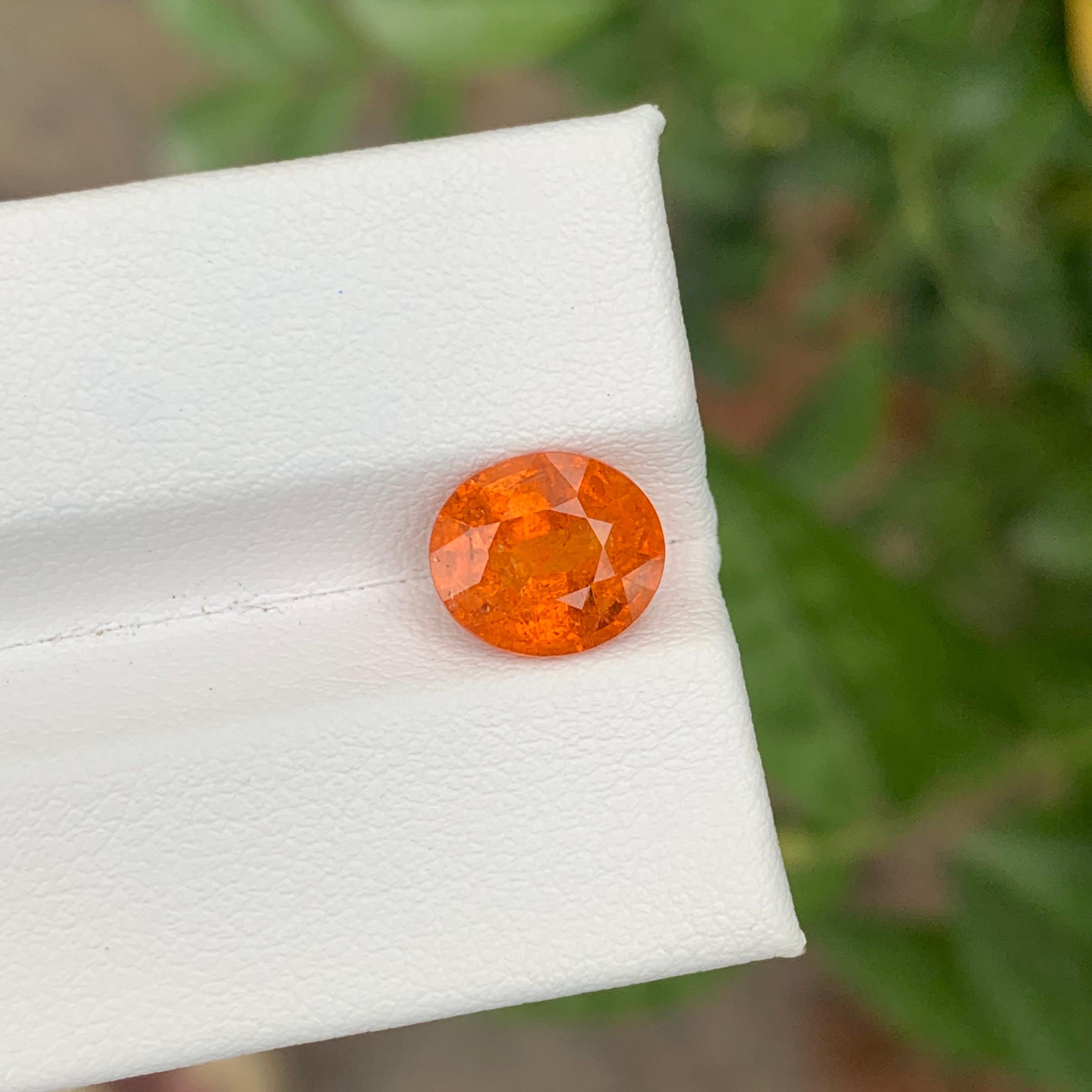 3.35 Carat Natural Loose Fanta Spessartite Garnet Cushion Shape Gemstone For Sale 2