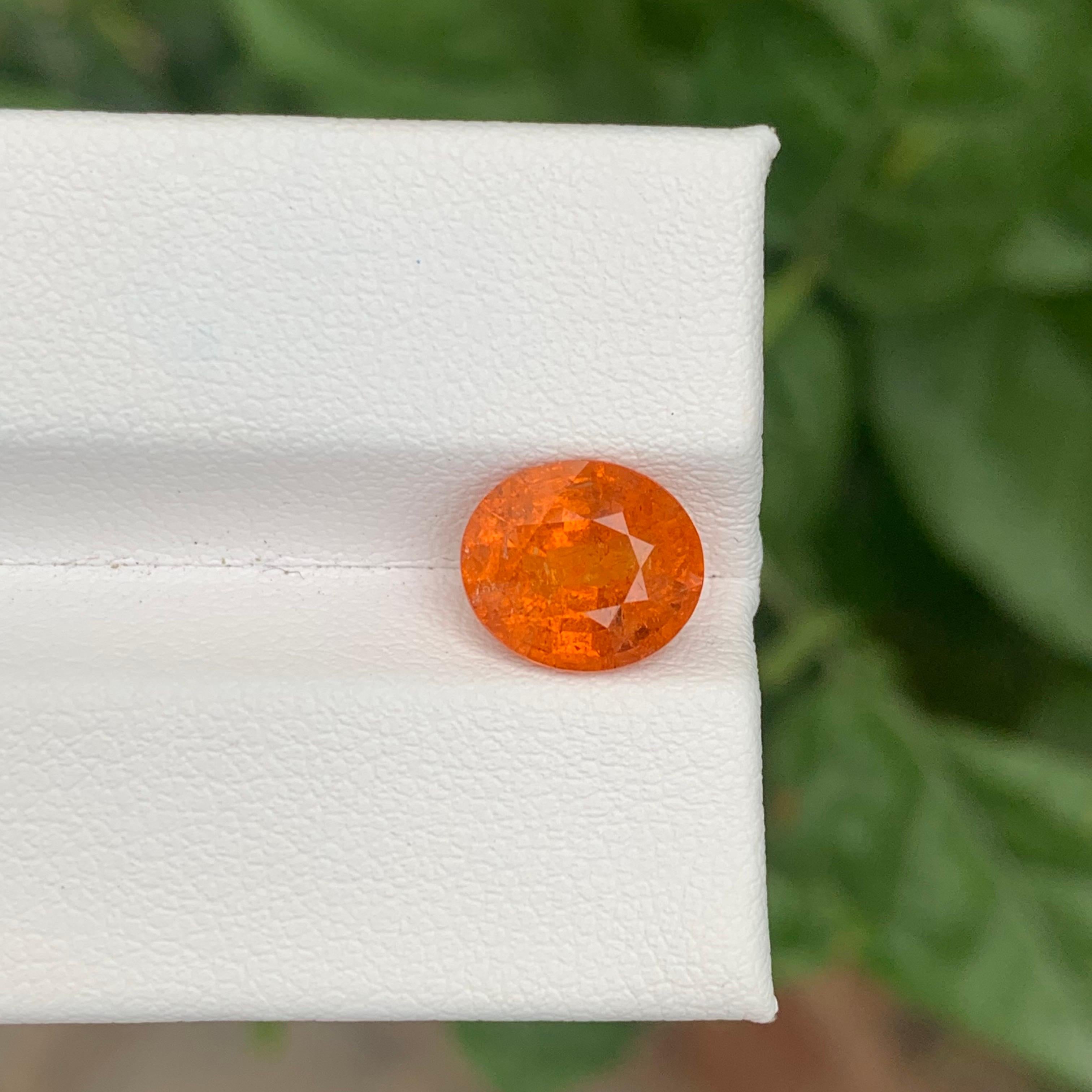 3.35 Carat Natural Loose Fanta Spessartite Garnet Cushion Shape Gemstone For Sale 3