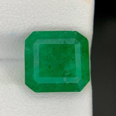 3.35 Carat Natural Loose Green Color Emerald Stone Asscher Cut Gemstone