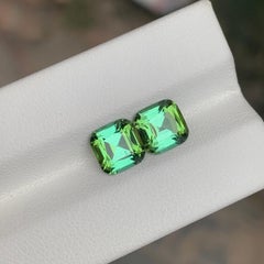 3.35 Carat Natural Loose Green Tourmaline Pair For Jewellery Making