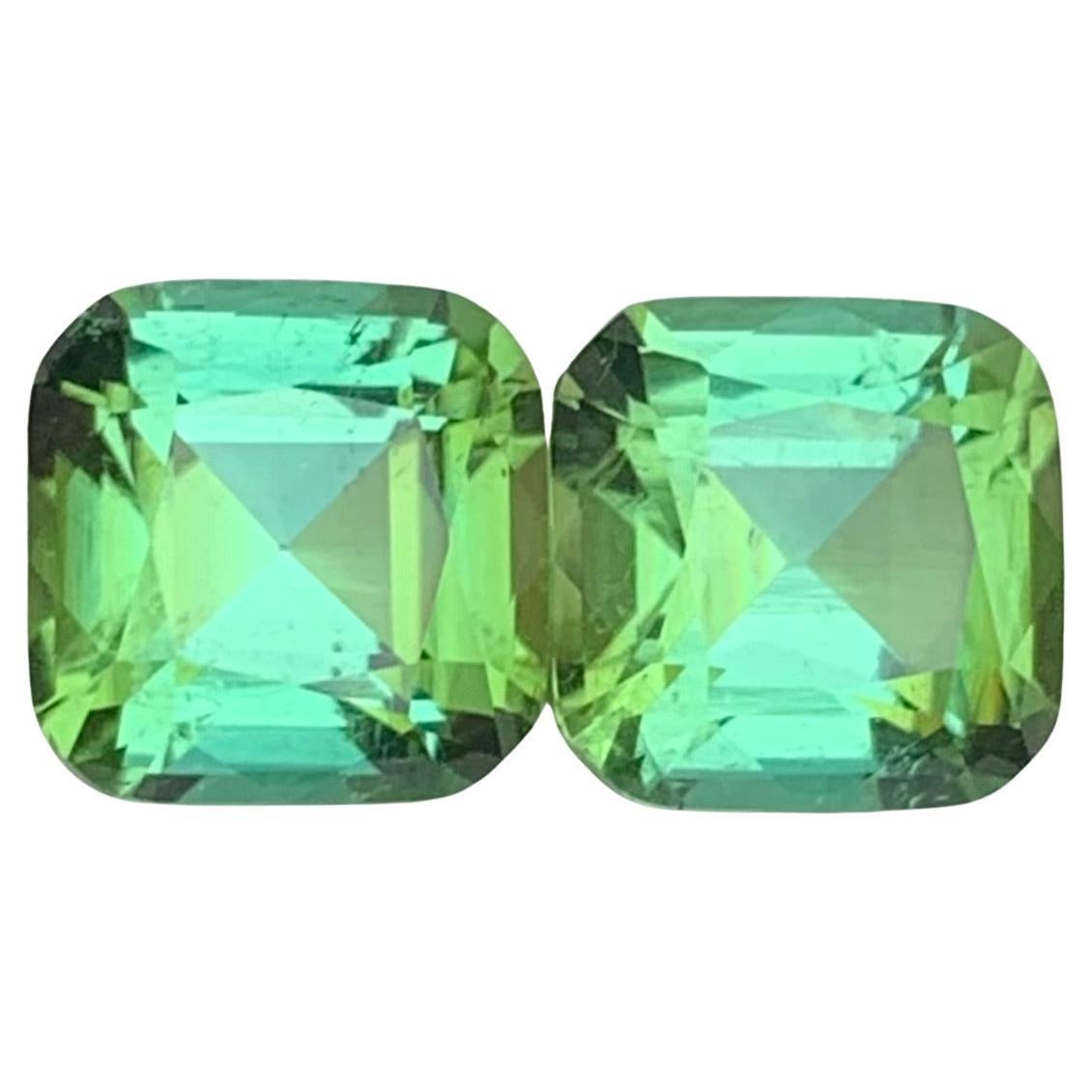Par de turmalinas verdes sueltas naturales de 3,35 quilates para joyería
