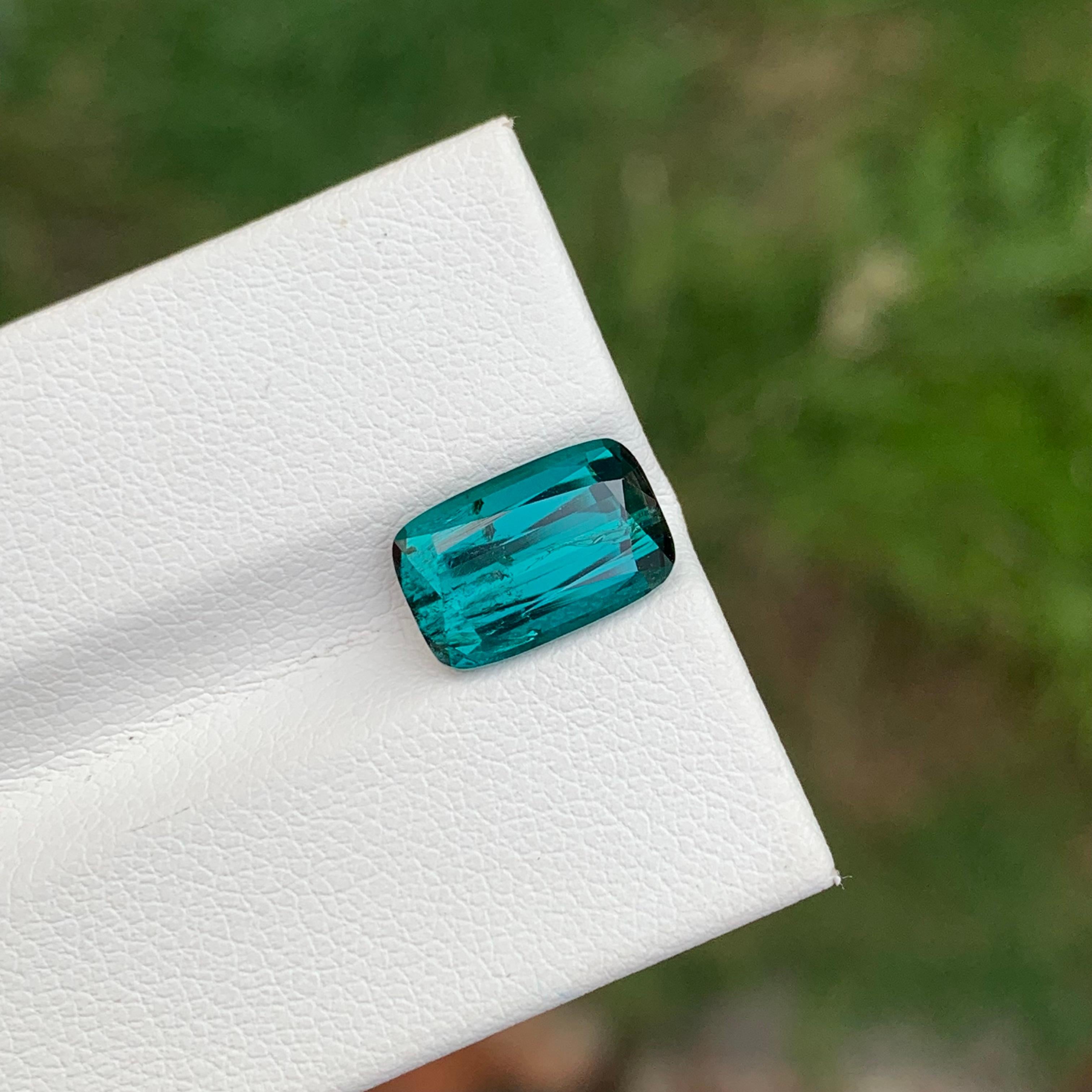3.35 Carat Natural Loose Indicolite Tourmaline Cushion Shape Gem From Earth Mine en vente 4