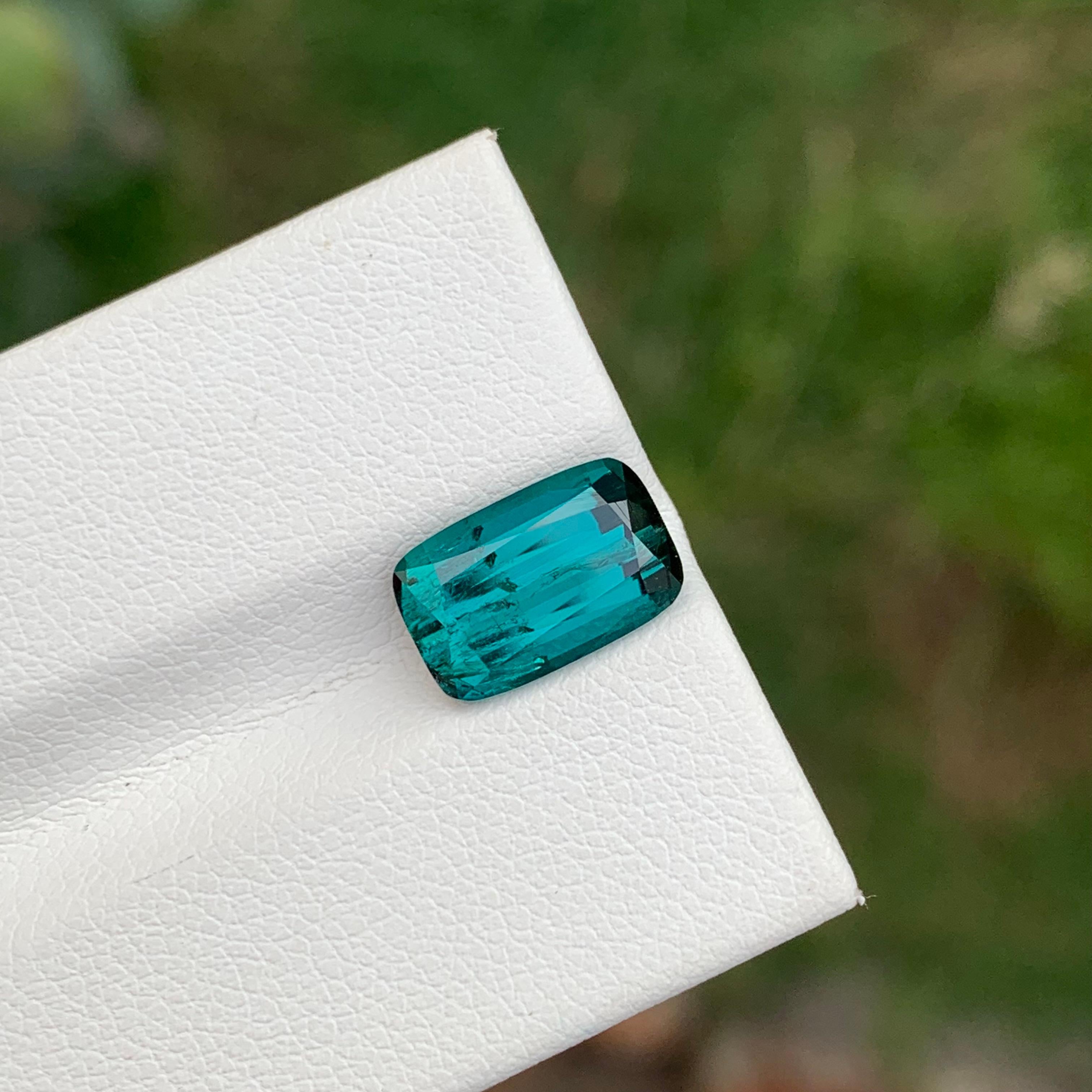 3.35 Carat Natural Loose Indicolite Tourmaline Cushion Shape Gem From Earth Mine Neuf - En vente à Peshawar, PK