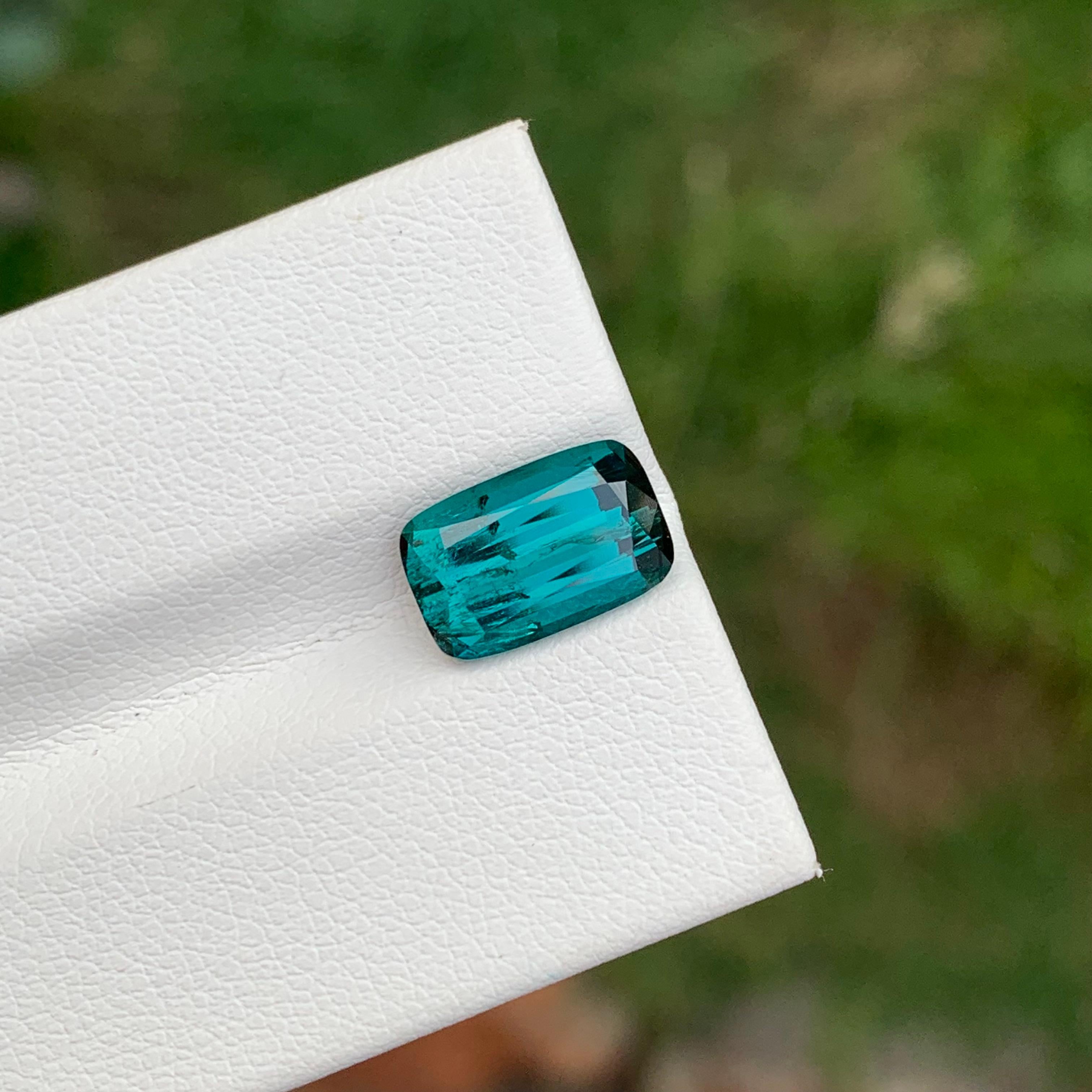 3.35 Carat Natural Loose Indicolite Tourmaline Cushion Shape Gem From Earth Mine en vente 3