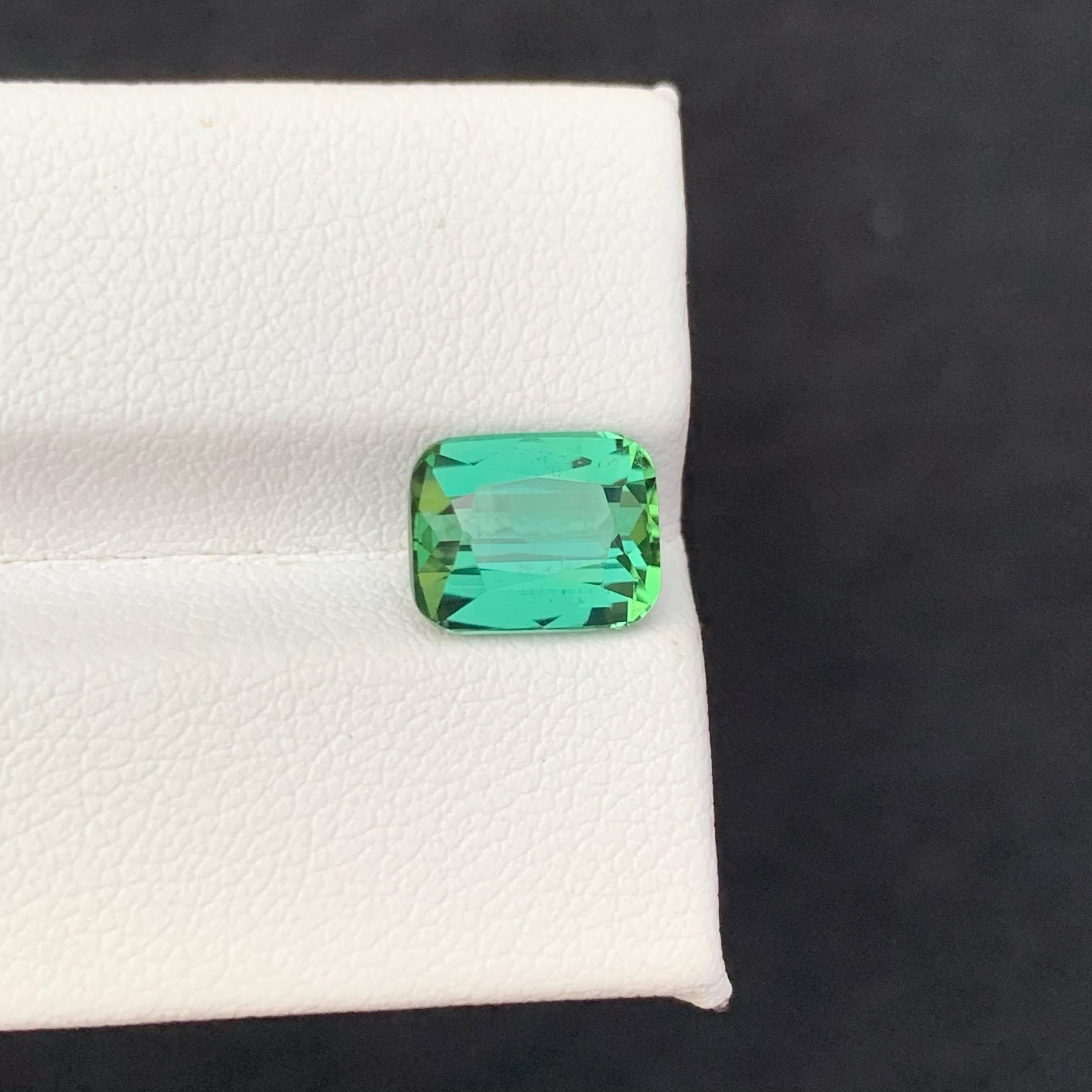 Poids 3,35 carats 
Dimensions 9.2x7.4x5.7mm
Traitement Aucun 
Origine afghane 
Clarity Eye Clean 
Forme Coupe Coussin 





Cette tourmaline verte menthe naturelle en vrac de 3,35 carats séduit par sa teinte pastel rafraîchissante et sa brillance