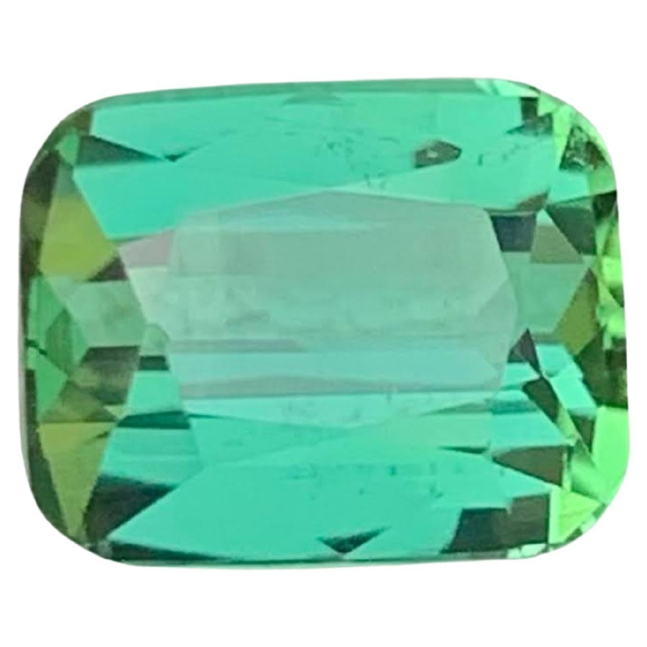 3.35 Carat Natural Loose Mint Green Tourmaline Cushion Cut Afghan Gemstone