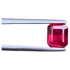 3.35 Carat Natural Loose Pinkish Red Garnet Stone Emerald Cut Tanzanian Gemstone