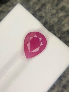 3.35 Carat Natural Loose Ruby Pear Shape Gemstone From Afghanistan
