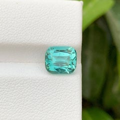 3.35 Carat Natural Loose Seafoam Color Tourmaline Cushion Cut Afghan Gemstone