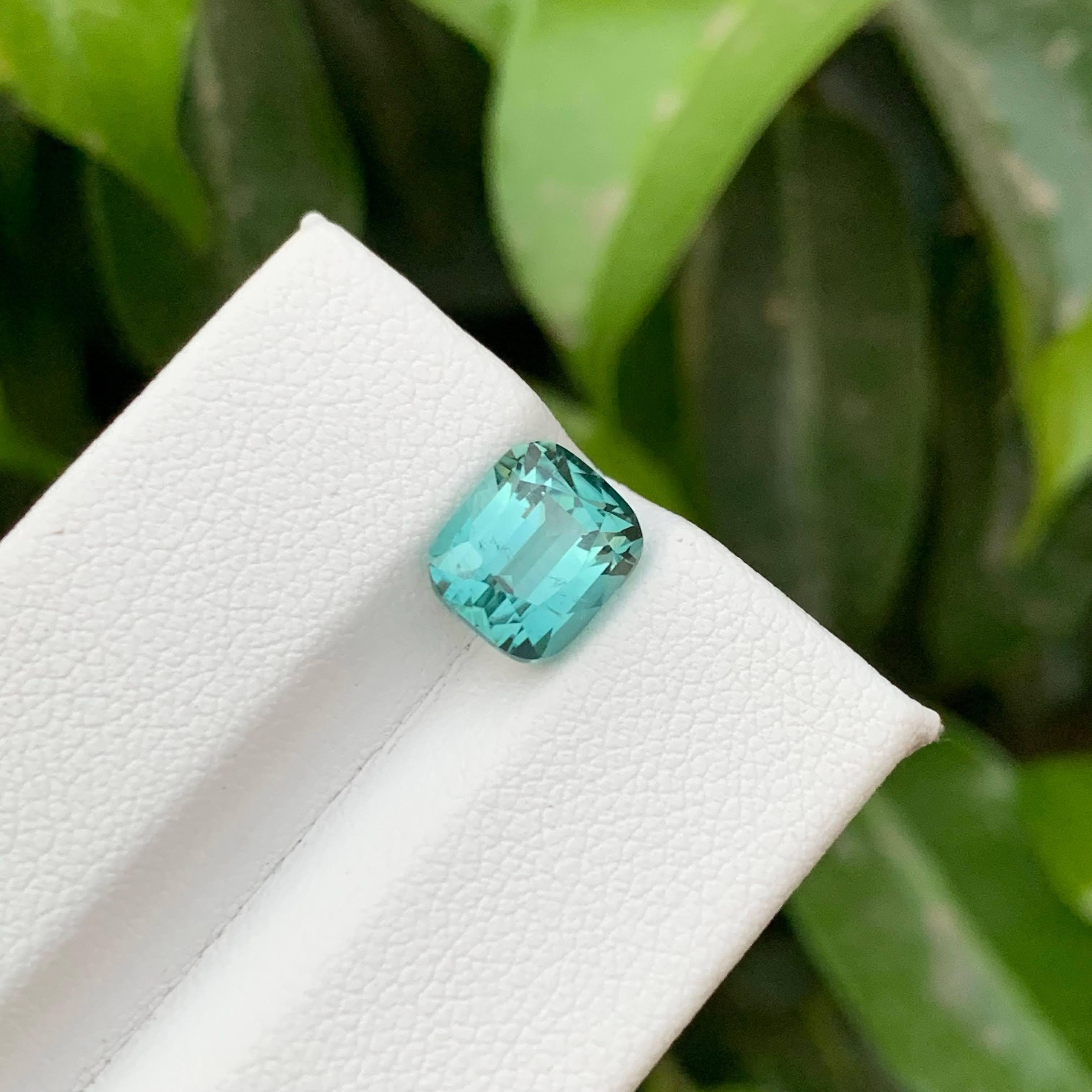 Taille coussin 3.35 Carat Natural Loose Seafoam Color Tourmaline Cushion Cut Afghan Gemstone (pierre précieuse afghane) en vente