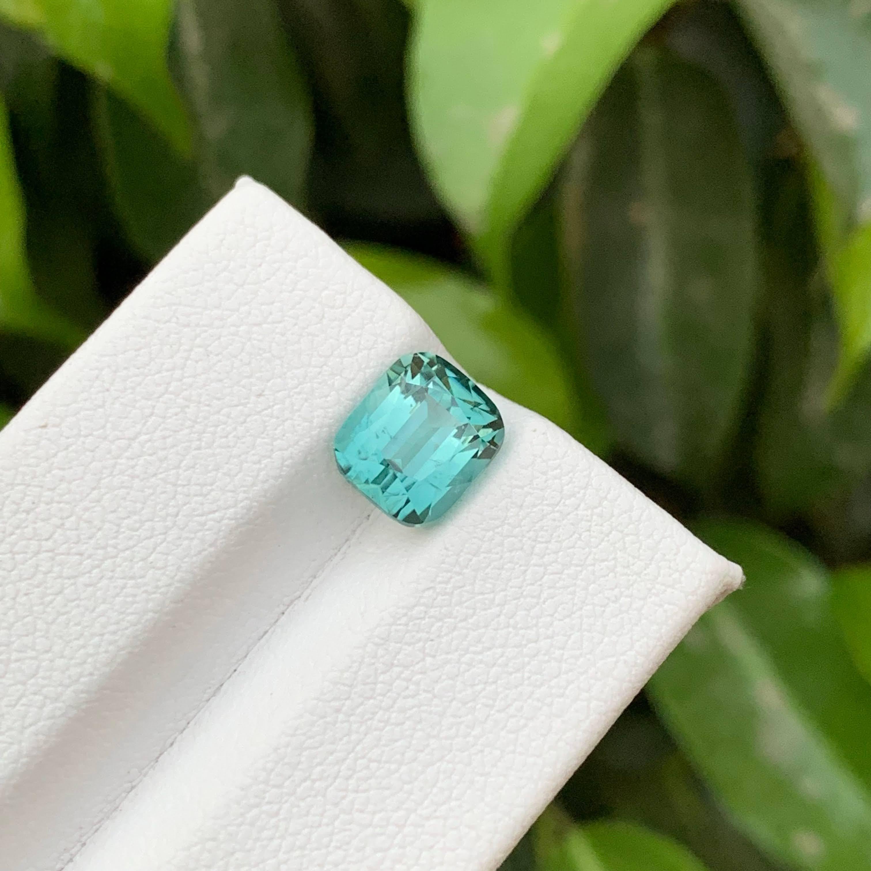 3.35 Carat Natural Loose Seafoam Color Tourmaline Cushion Cut Afghan Gemstone (pierre précieuse afghane) Neuf - En vente à Bangkok, TH