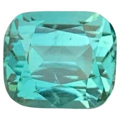 3.35 Carat Natural Loose Seafoam Color Tourmaline Cushion Cut Afghan Gemstone (pierre précieuse afghane)