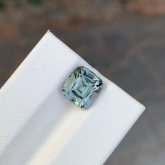 3.35 Carat Natural Loose Steel Grey Colour Tourmaline Cushion Shape Gem