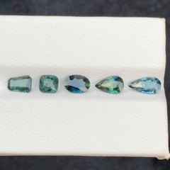 3.35 Carat Natural Loose Teal Sapphire Lots 5 Piece Mix Cut Madagascar Gemstones