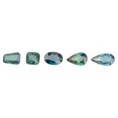 3.35 Carat Natural Loose Teal Sapphire Lots 5 Piece Mix Cut Madagascar Gemstones