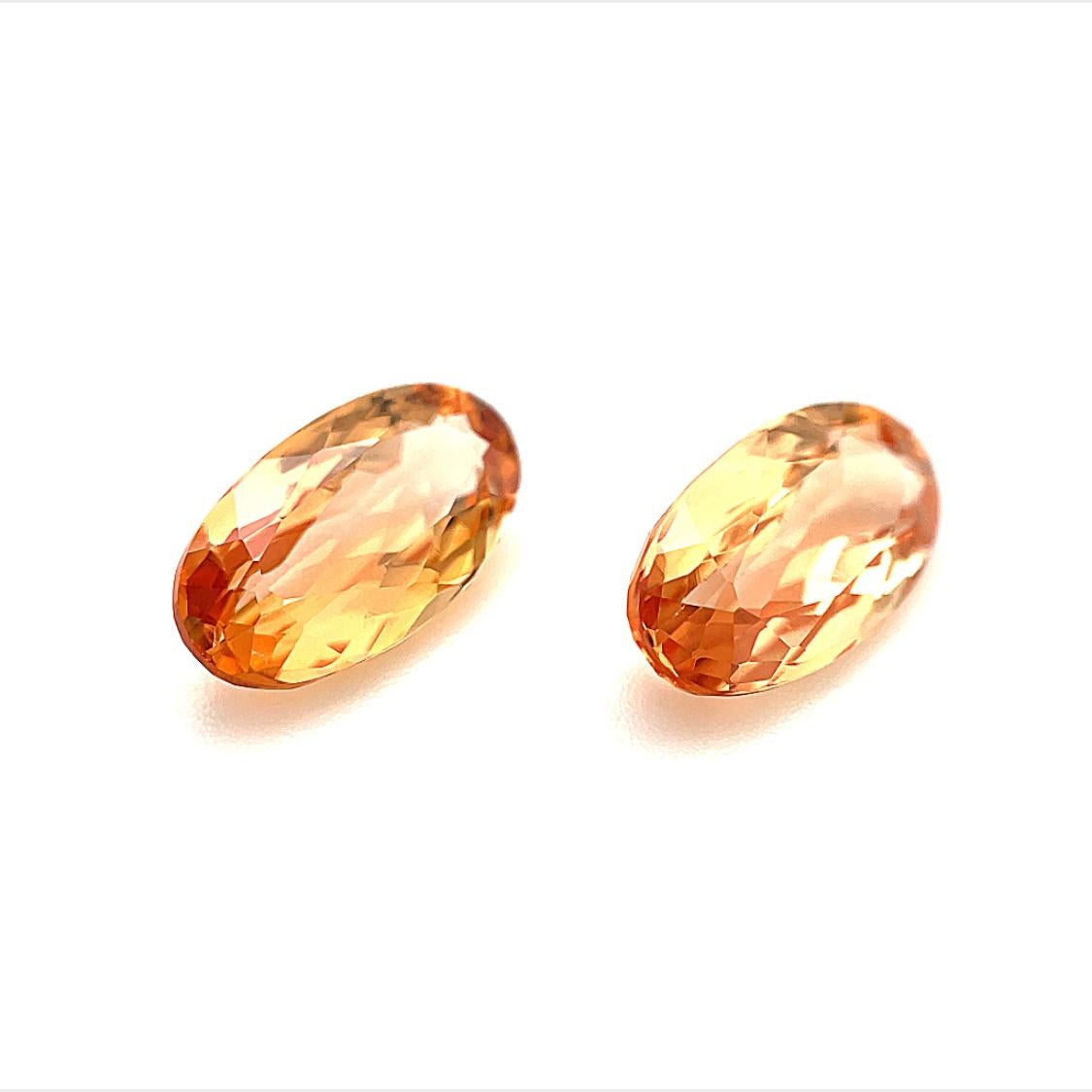 3.35 Carat Total Loose Unmounted Unset Pair of Oval Precious Topaz Gemstones In New Condition In Los Angeles, CA