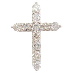 3.35 Carat White Gold Natural Diamond Cross Pendant